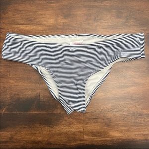 Xhilaration blue and white stripe bikini bottom size extra small XS